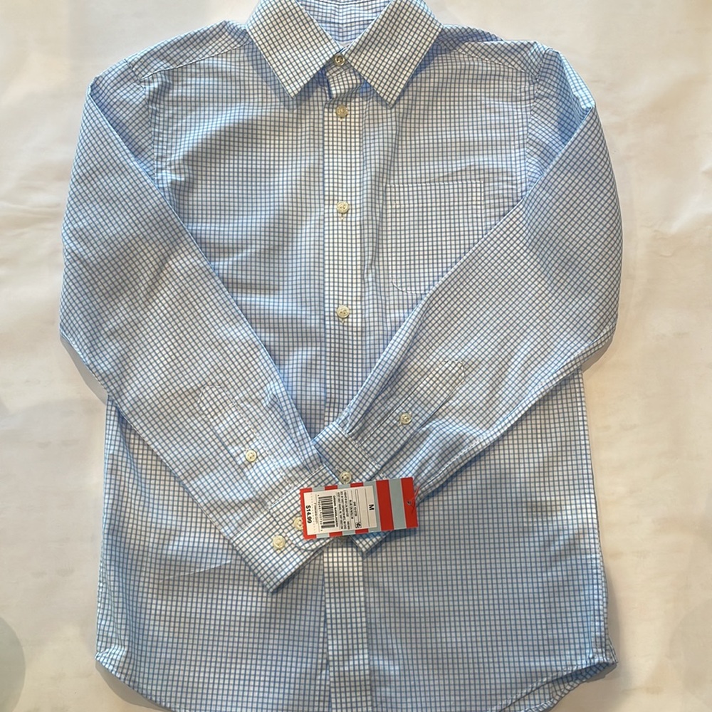 Blue check blue dress shirt